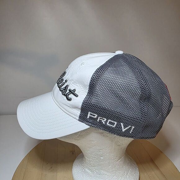 Titleist Pro V1 Golf Snapback Hat Mesh Back White With Grey Adjustable - Picture 3 of 9